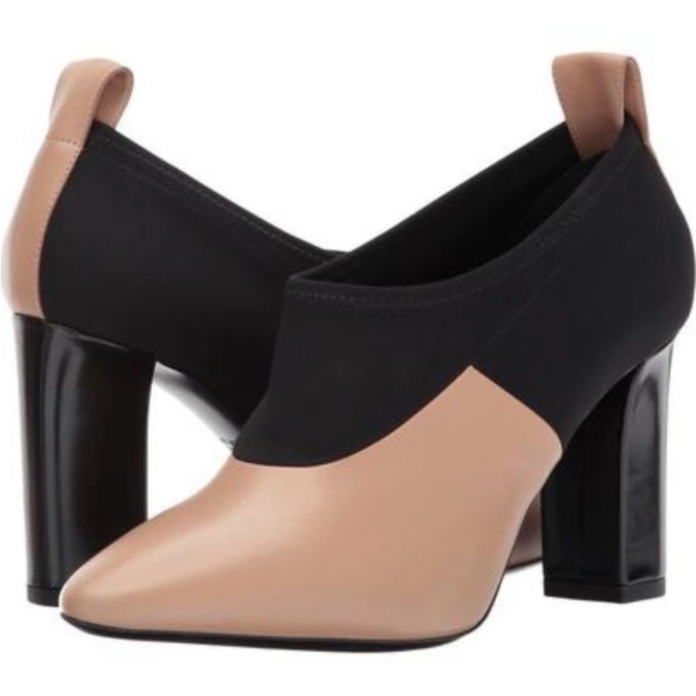 Via Spiga Bayne Color Block Leather Booties Pump Size 8 EUR 38